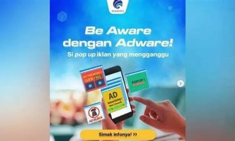 Ilustrasi bahaya ancaman siber dan malware dari iklan pop-up