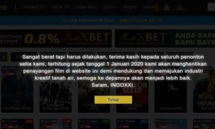 Berbagai ikon aplikasi streaming film legal di layar smartphone
