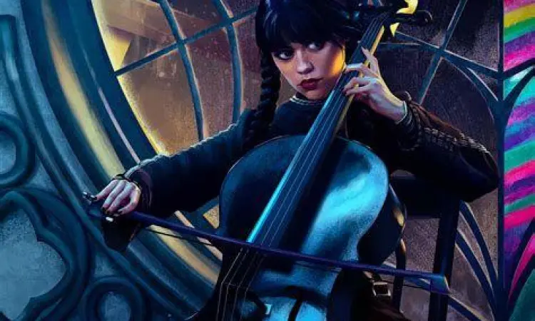 Wednesday Cello Scene Wednesday Addams bermain cello di balkon sekolah