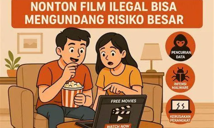 Infografis risiko keamanan siber situs streaming ilegal