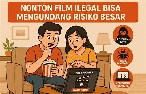Bahaya Situs Ilegal Infografis risiko keamanan siber situs streaming ilegal