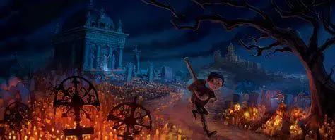 Keindahan Land of the Dead Pemandangan Land of the Dead di film Coco