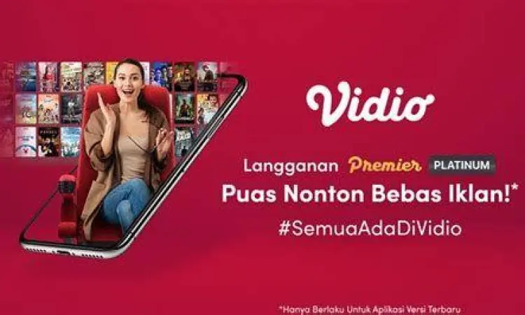 Tampilan aplikasi Vidio dengan koleksi film Indonesia