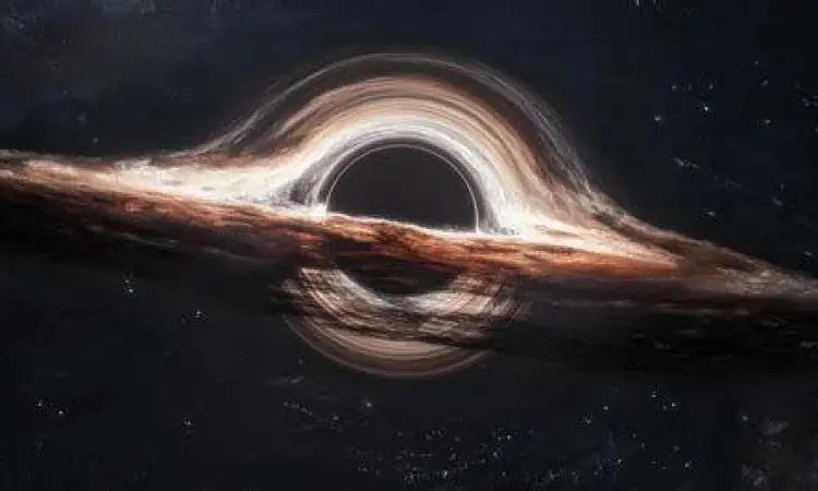 Visualisasi lubang hitam Gargantua dalam film Interstellar