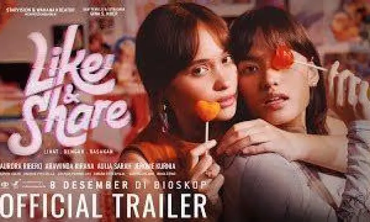Poster Like and Share Poster resmi film Like and Share dengan komposisi warna yang artistik