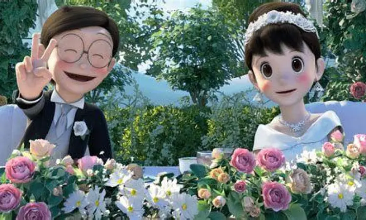 Adegan pernikahan Nobita dan Shizuka yang emosional