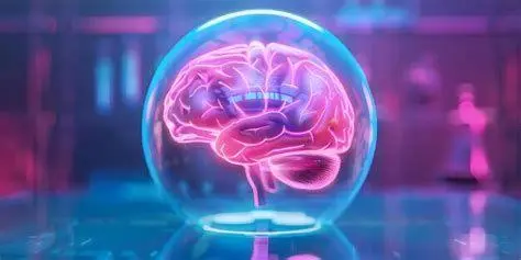 Brain Evolution Concept Ilustrasi konsep kapasitas otak manusia dalam fiksi ilmiah