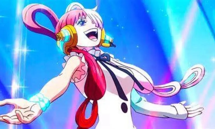 Penampilan Uta One Piece Film Red Uta saat sedang bernyanyi di panggung Elegia