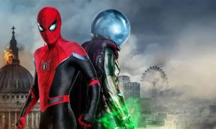 Mysterio dan Spider-Man bekerja sama melawan Elementals