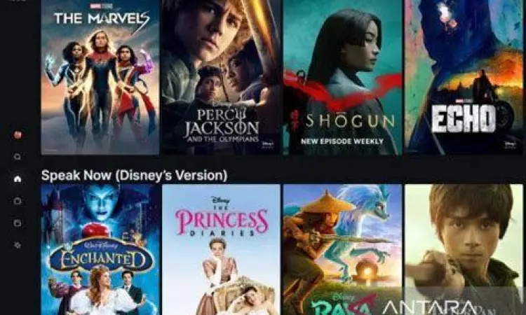 Aplikasi Streaming Resmi Tampilan aplikasi streaming Disney+ Hotstar Indonesia