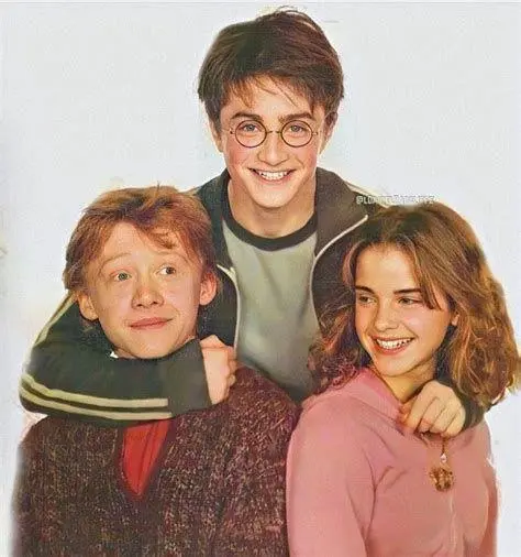 Trio Emas Hogwarts Harry, Ron, dan Hermione di ruang rekreasi Gryffindor