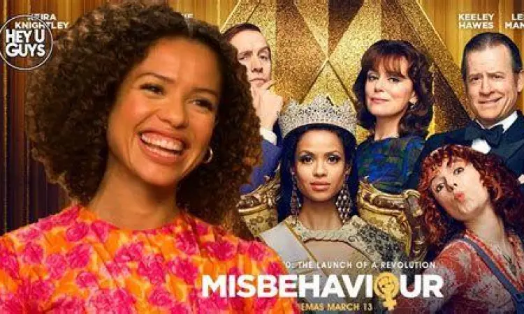 Para pemeran utama film Misbehaviour dalam sesi wawancara